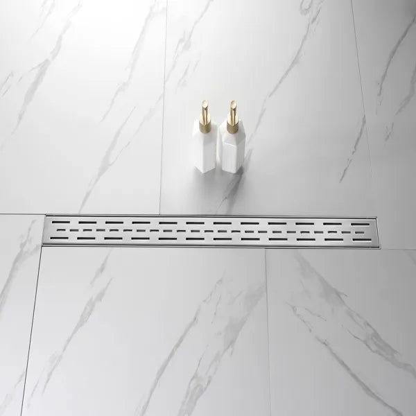 36 Inch Linear Shower Drain with Removable Brick Patterned Grate Cover 304 - Image 5