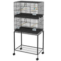 65" Birdcage for Canaries Lovebirds Finches Budgie Cage with Wheels Black