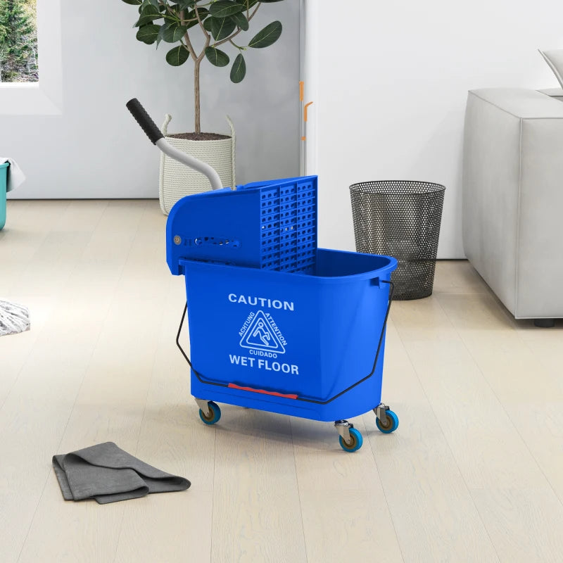 Compact Mop Bucket With Wringer On Wheels For Floor Cleaning 21 Quart - Image 2