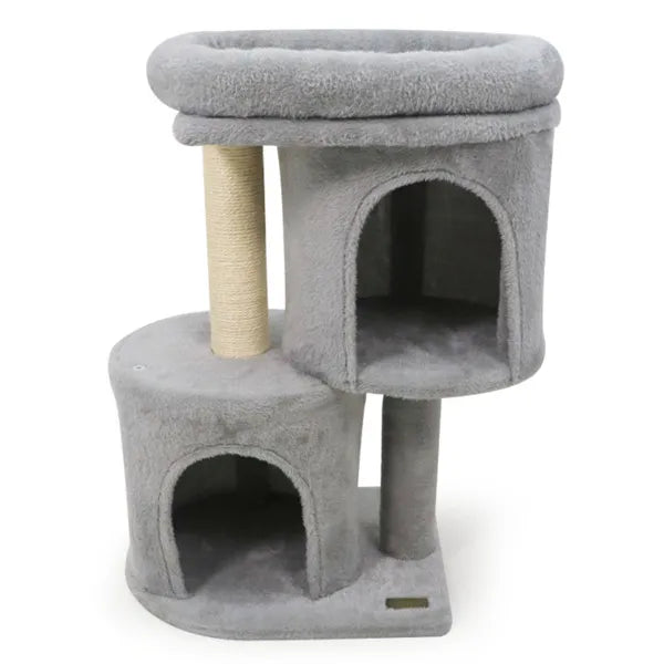26" Compact Cat Tree With 2 Condos & Sisal Scratching Posts Anti Tip Cat Tower - Image 2