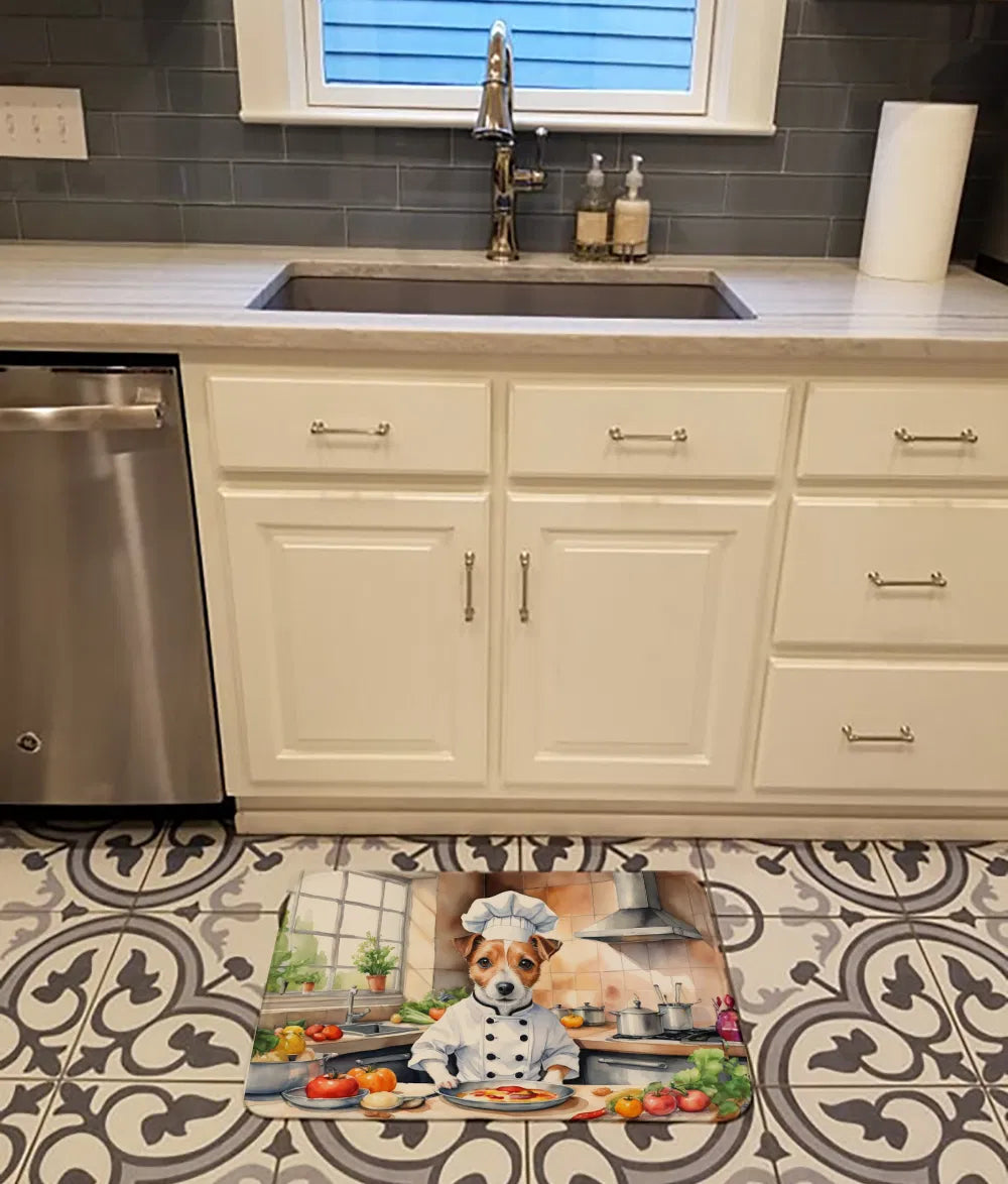 Jack Russell Terrier The Chef Memory Foam Kitchen Mat Machine Washable - Image 3