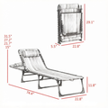 Striped 2 Folding Outdoor Lounge Chairs For Beach Camping Use Pillow Mesh &