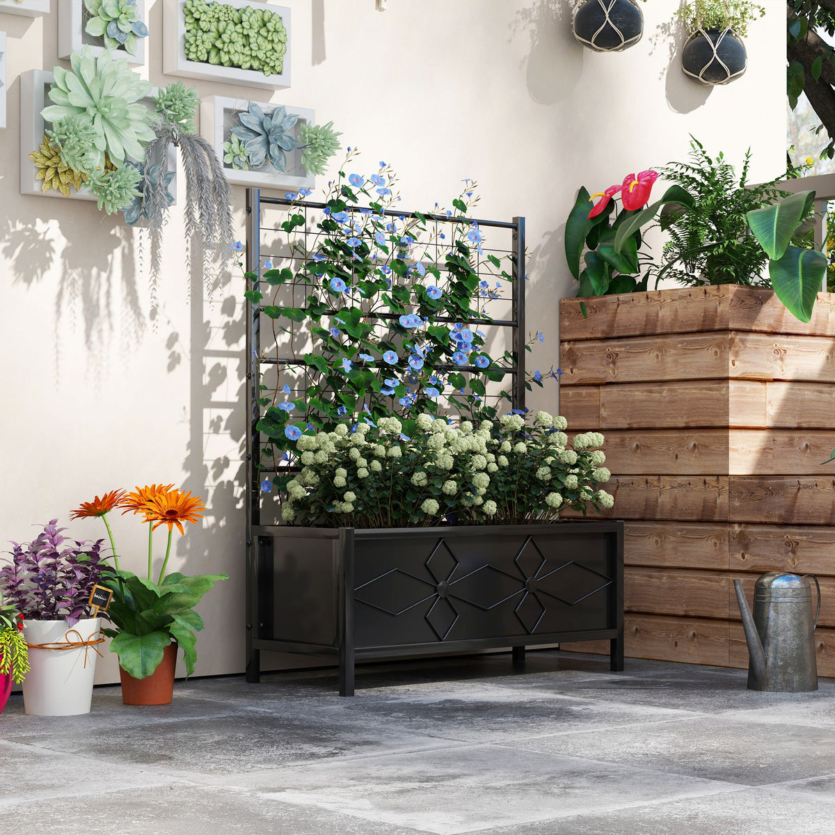 Outdoor Planter Box Galvanized Raised Garden Bed - Image 2
