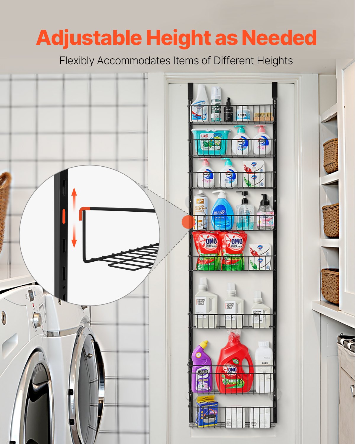 8-tier over the door pantry detail and structure