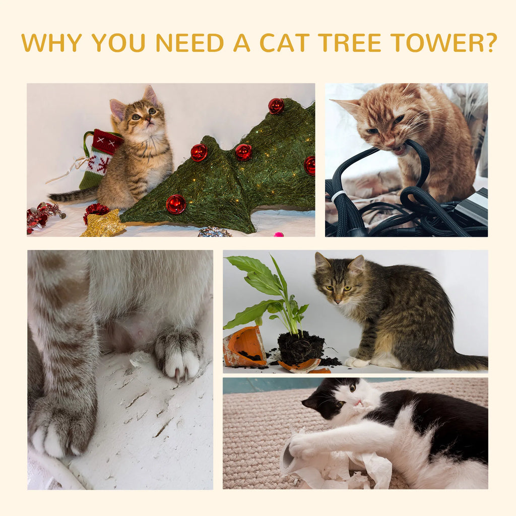 94" 102" Floor to Ceiling Cat Tree High Cat Condo Scratching Post Activity - Image 4