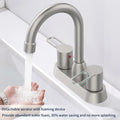 2 Handles Bathroom Sink Faucet Brushed Nickel Centerset RV Bathroom Faucets