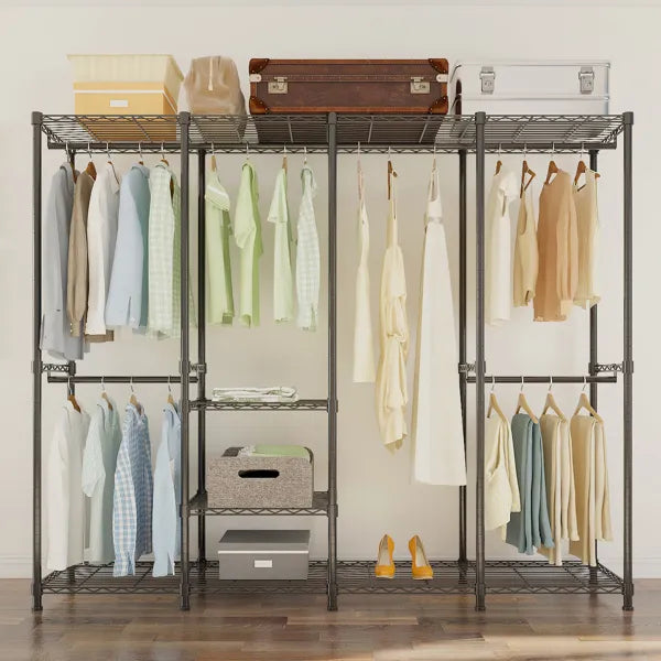 (190 x 40 x 190) Cm Wire Garment Rack Heavy Duty Clothes Rack Closet Organizer - Image 3