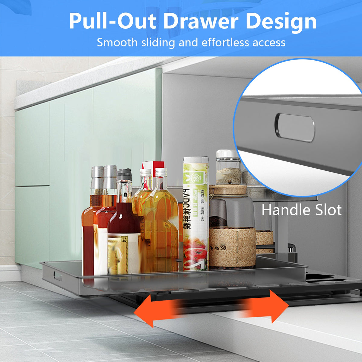 2-tier pull-out under-sink organizer