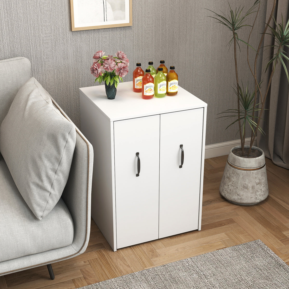 3-Tier Rolling Bookcase and File Storage Cabinet