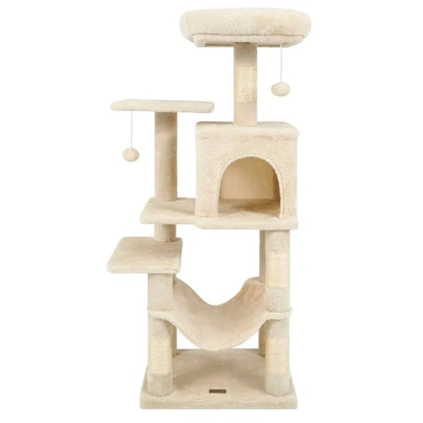 44" Multi Level Cat Tree With Spacious Top Perch 2 Door Condo & Hammock For - Image 2