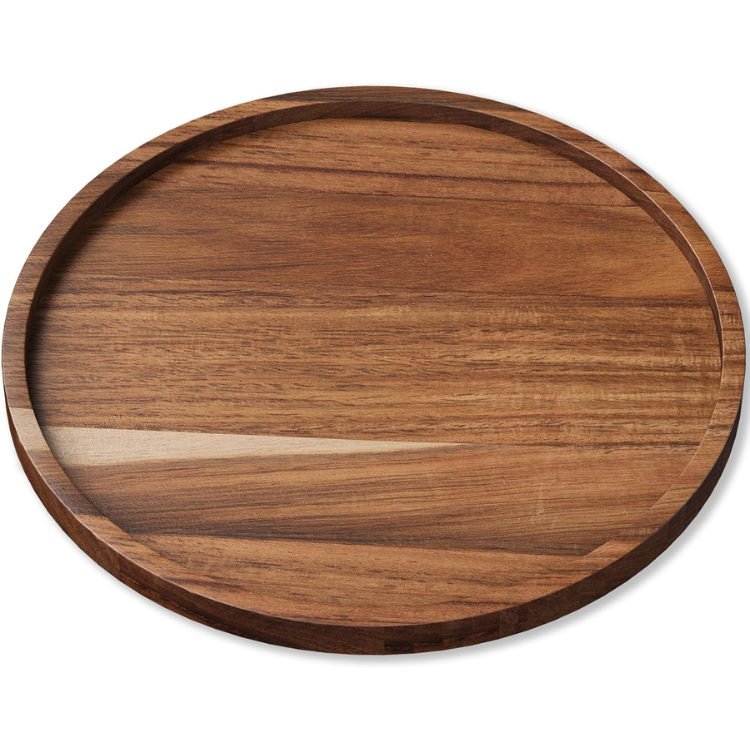 Acacia Wood Serving Tray 8.7 Inch Decorative Wooden Tray For Tabletop - Image 3