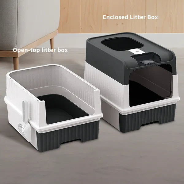 Fully Enclosed Magic Cube Litter Box Top&Front Entry Pull Out Drawer