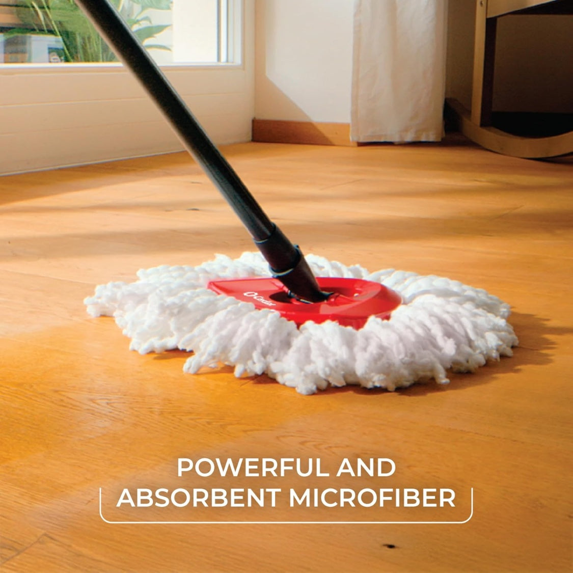 Easywring Microfiber Spin Mop Bucket Floor Cleaning System Red Gray Standard - Image 2