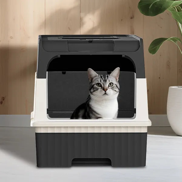 Fully Enclosed Magic Cube Litter Box Top&Front Entry Pull Out Drawer - Image 2