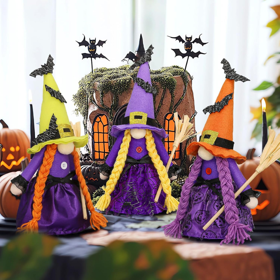 Purple Witch Gnomes Decor Halloween Decorations For Office Spooky Cute Hocus
