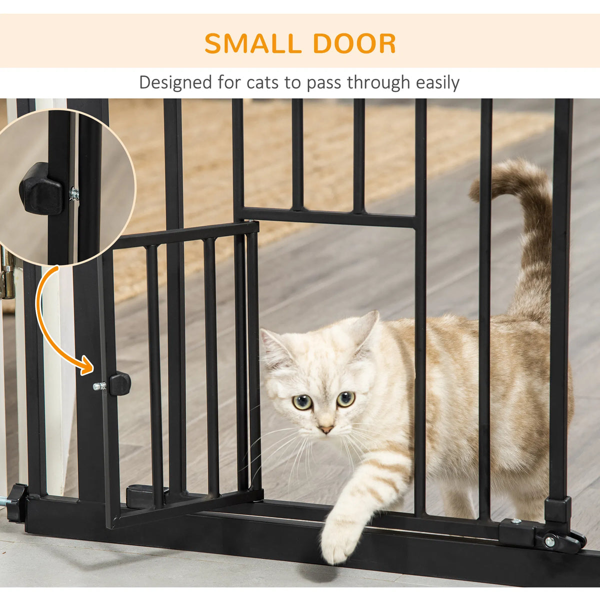 41" Easy Open Indoor Dog Gates for Doorways House Stair Black - Image 4