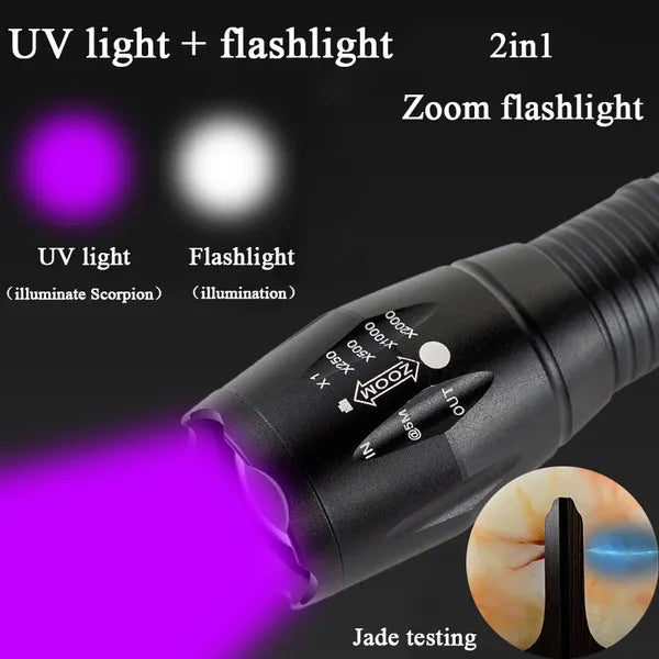 Superhelle UV Taschenlampe Ultraviolett Taschenlampe Schwarzlicht Licht Lampe - Image 4