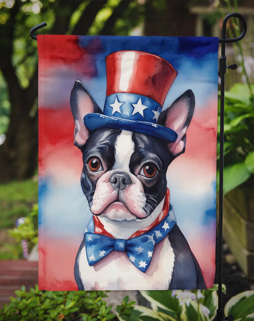 Boston Terrier Patriotic American Garden Flag Mailbox Flag Decorative Yard Flag - Image 3