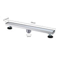 24 Inch Linear Shower Drain with 2 in 1 Flat & Tile Add Removable Cover 304