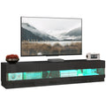 Lighted TV Stand for TVs up to 75" TV Cabinet with Storage for Living Room