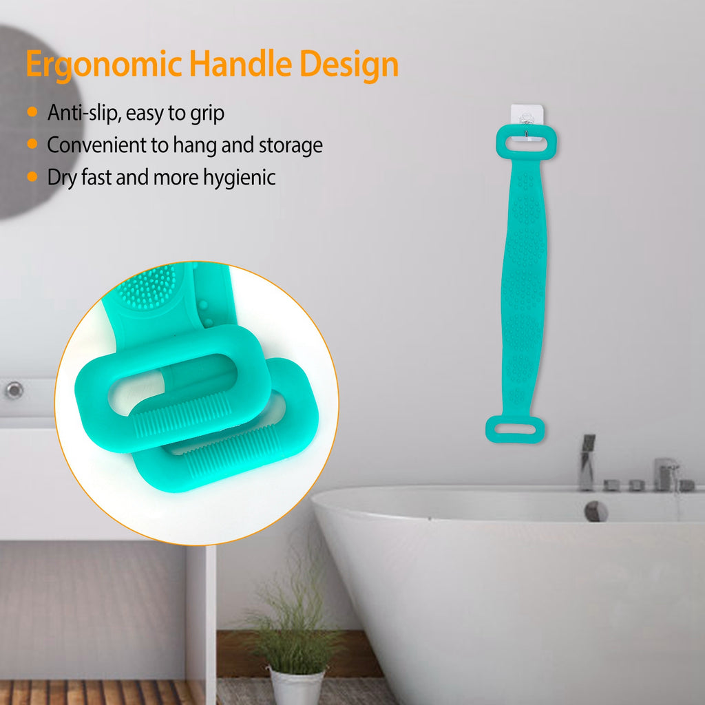 silicone back scrubber belt for in use lifestyle