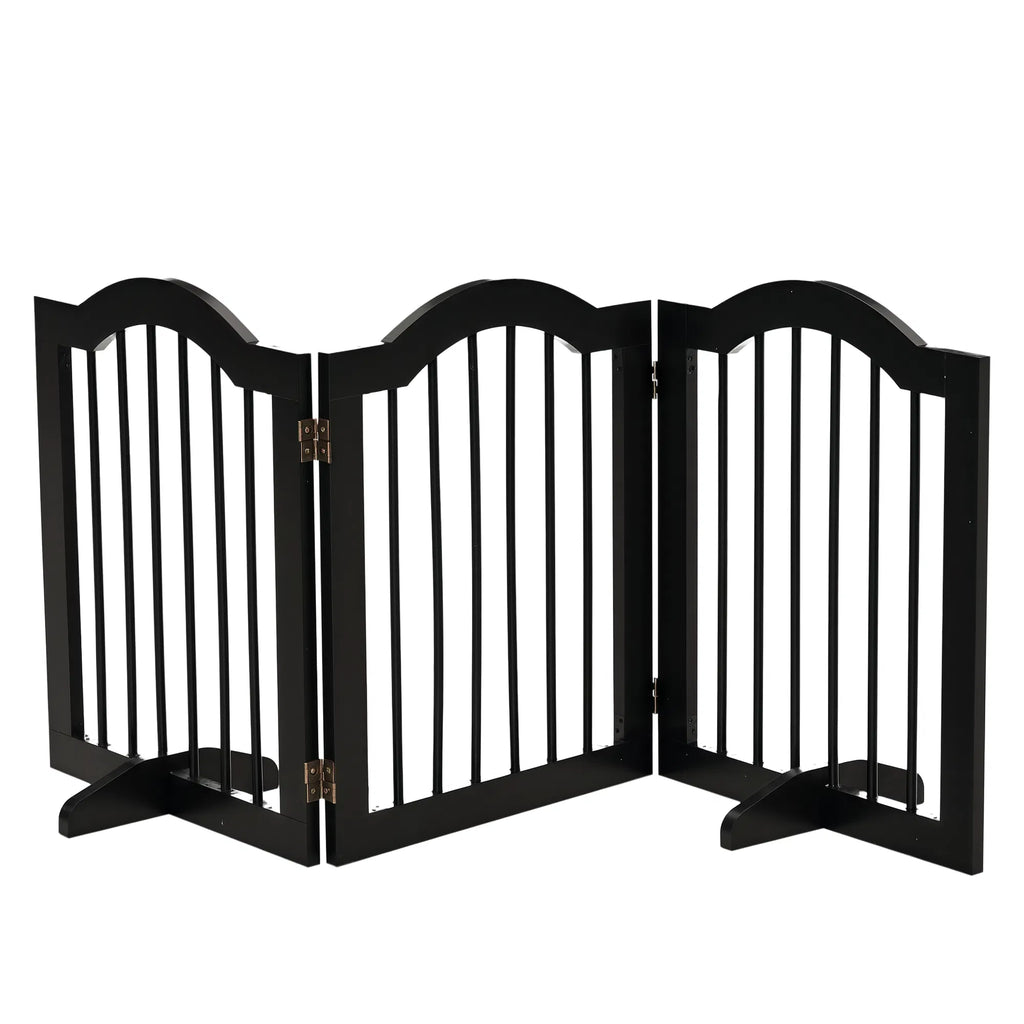 24"H Foldable Dog Gate 3 Panels Freestanding Pet Gate Barriers Indoor with - Image 3