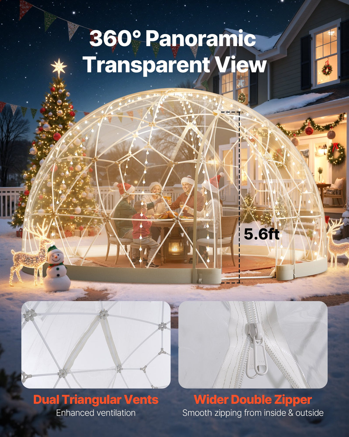 12x7.2ft clear garden bubble tent glamping gazebo product view 2
