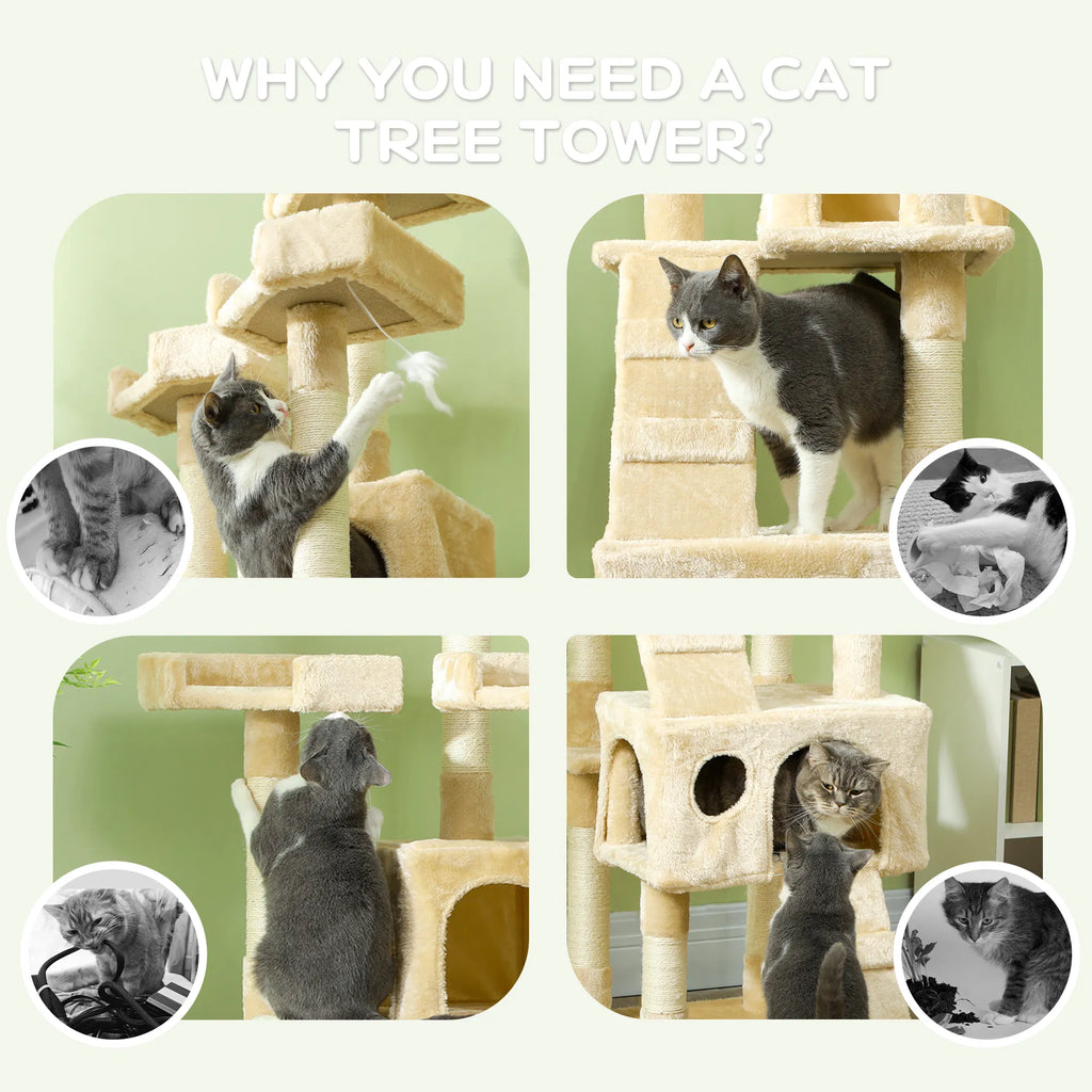 68 inch Multi Level Cat Scratching Tree Kitty Activity Center Post Tower Condo - Image 4
