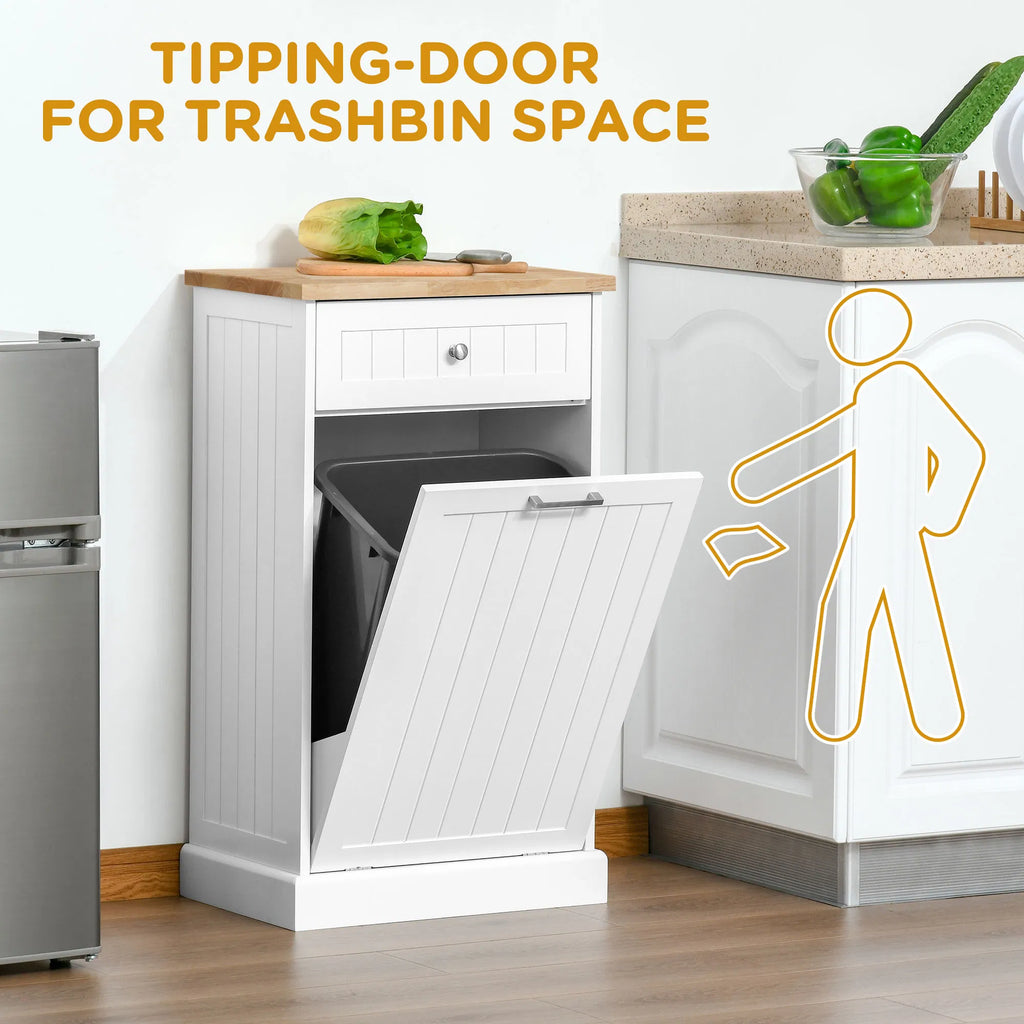 Kitchen Tilt Out Trash Bin Cabinet Free Standing Recycling Cabinet Trash Can - Image 5