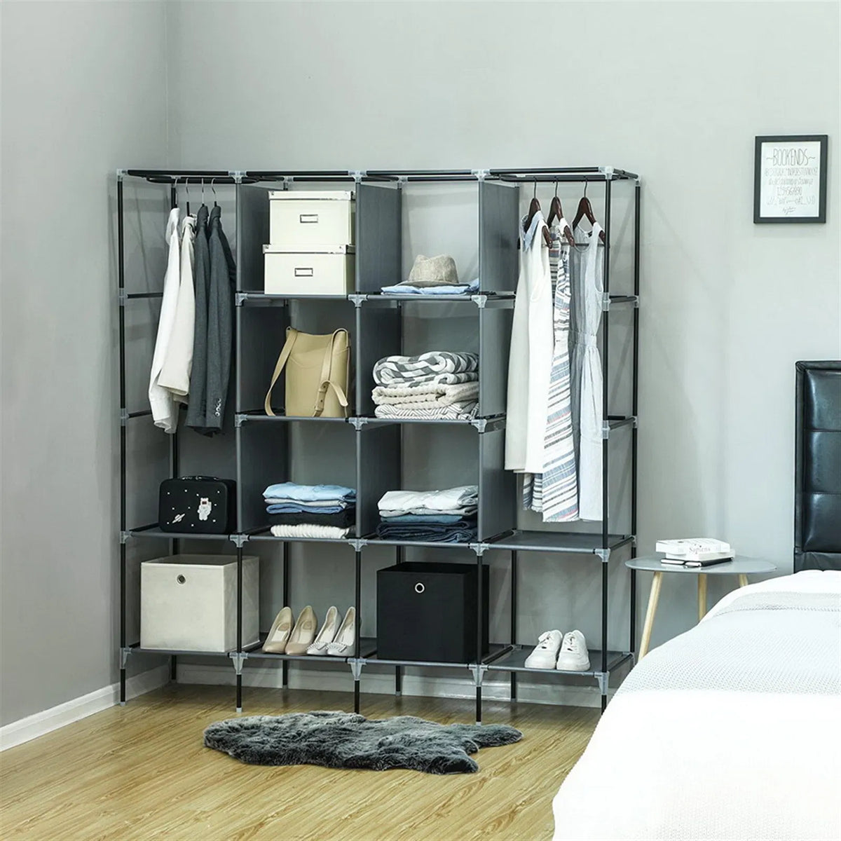 67" clothes closet portable wardrobe product angle 6
