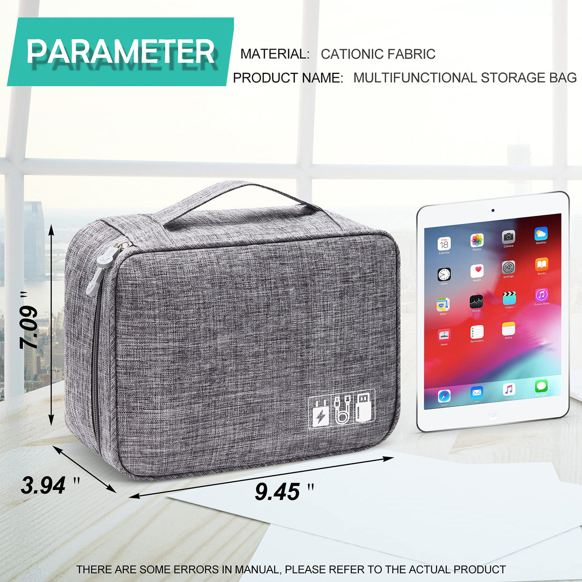 electronics organizer travel cable bag detail and structure