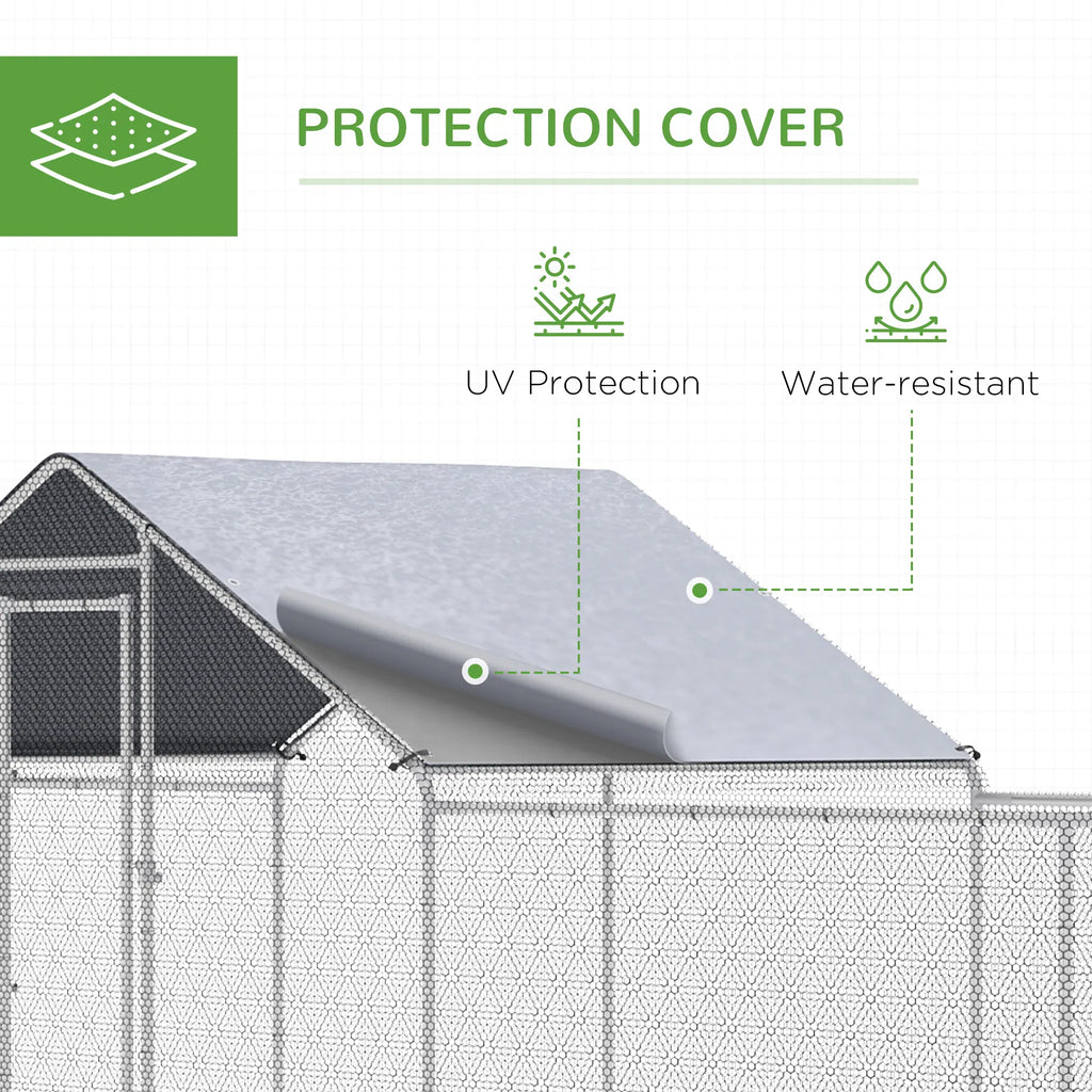 Chicken Run 23' x 6.6' Metal Chicken Coop with Waterproof and Anti UV Cover - Image 5
