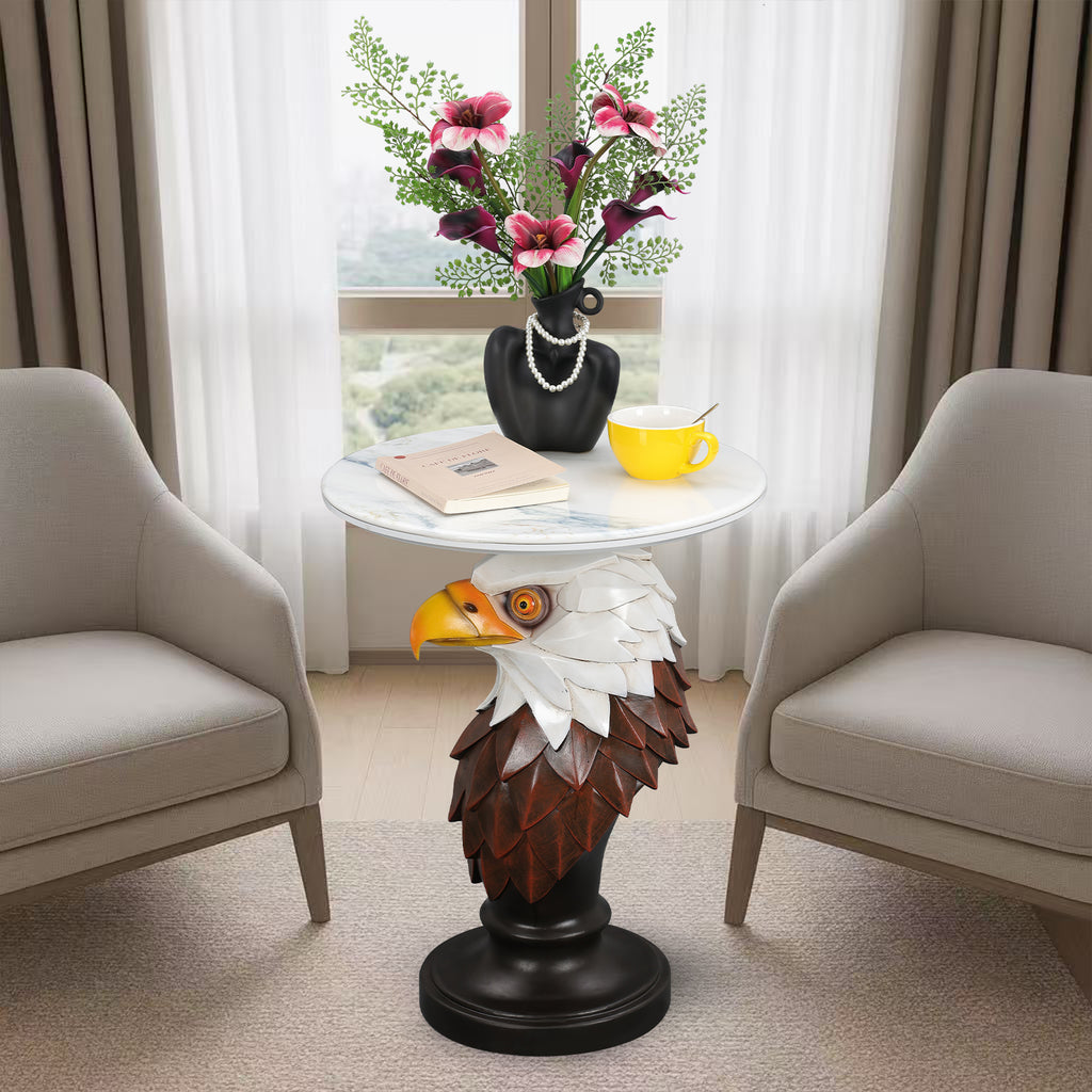 Eagle Head Accent Table Animal Statue End Tables Livingroom - Image 2