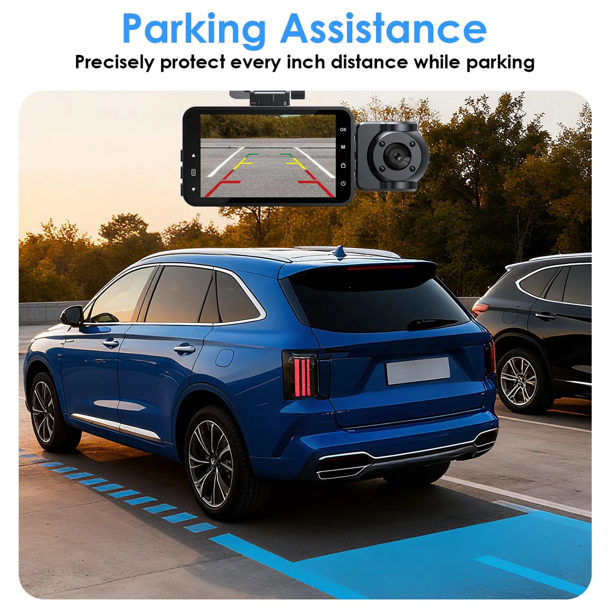 Car Dash Cam 3 Channel with Infrared Night Vision (4 IR Lights/Per Side) 1080P - Image 3
