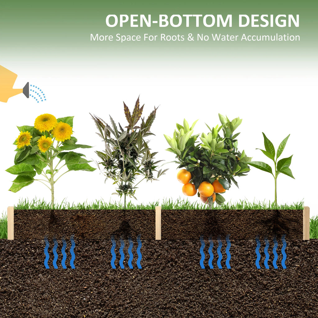 96" x 24" x 10" Wooden Raised Garden Bed with 2 Planter Box and Non woven - Image 5