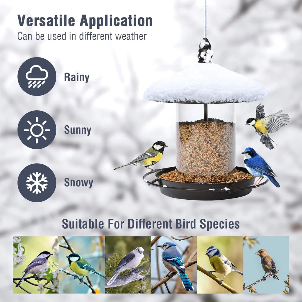 Metal Roof Bird Feeder Chew Proof for Outdoor Hanging Wild Bird Seeds. Bronze - Image 5