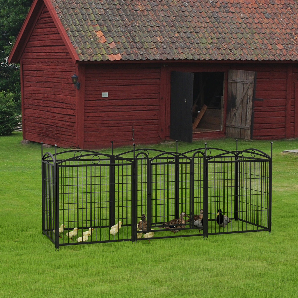 Dog Playpen Indoor 32 inch 8 Panels Metal Dog Pen Pet Dog Fence Outdoor - Image 3