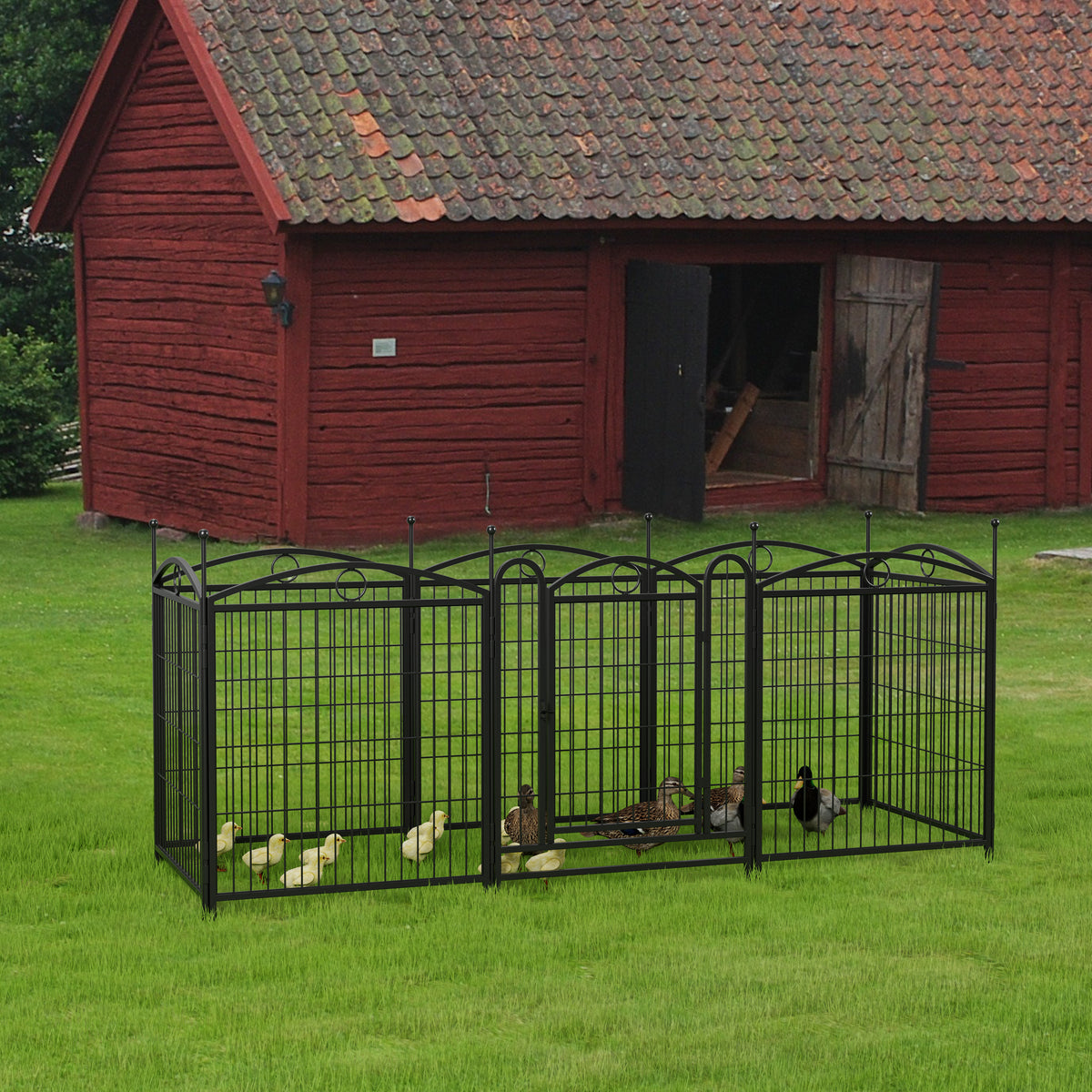 Dog Playpen Indoor 32 inch 8 Panels Metal Dog Pen Pet Dog Fence Outdoor - Image 3