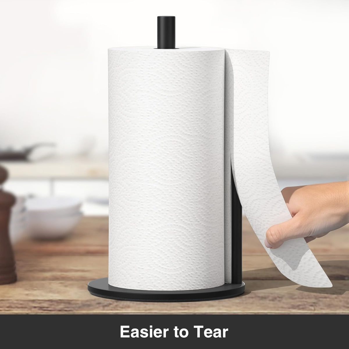 Black Stainless Steel Paper Towel Holder Countertop Roll Organizer - Additional Product View 5
