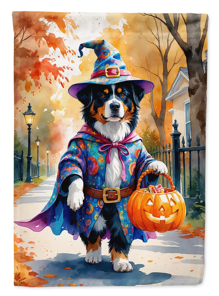 Bernese Mountain Dog Halloween Trick Or Treat House Flag Large Porch Sleeve - Image 8