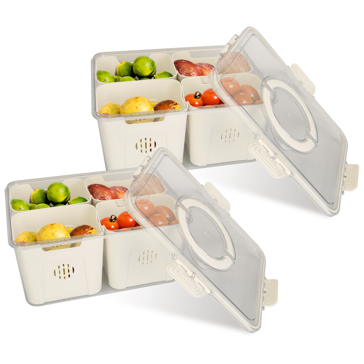 2Pack Airtight Fruit Storage Containers 4 Compartment Food Storage Containers - Image 5