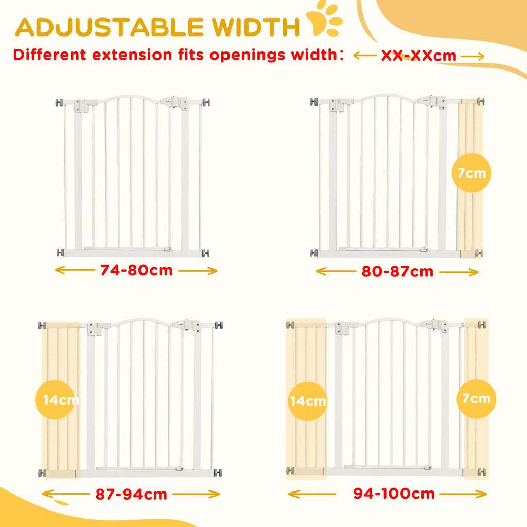 Extra Tall Dog Gate with Door Pressure Fit Auto Close Double Locking for - Image 3