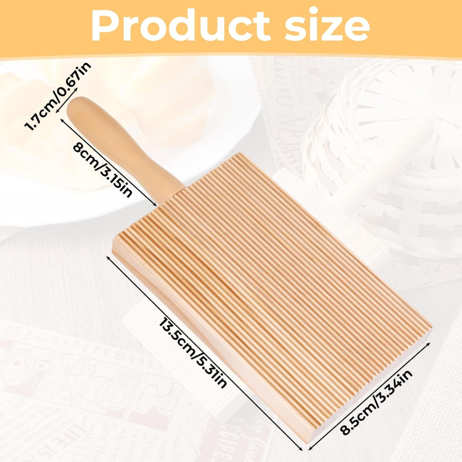 Wooden Gnocchi Board & Pasta Maker Set With Rolling Paddle Authentic Italian - Image 3