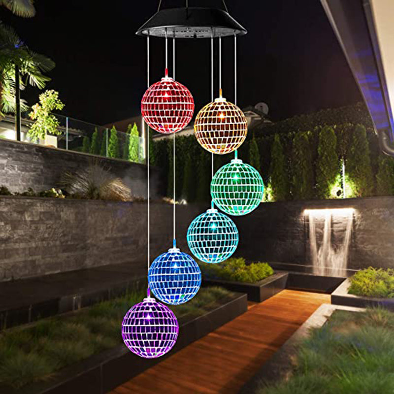 1pc Solar Wind Chimes Mobile Hanging LED Light Color Changing Wind Chime