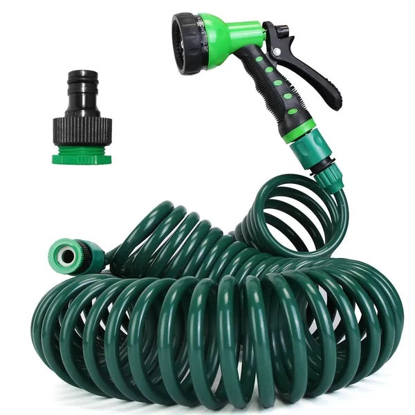 Flexible Self Coiling Recoil Garden Hose with Spray Nozzle - Additional Product View Garden Hose