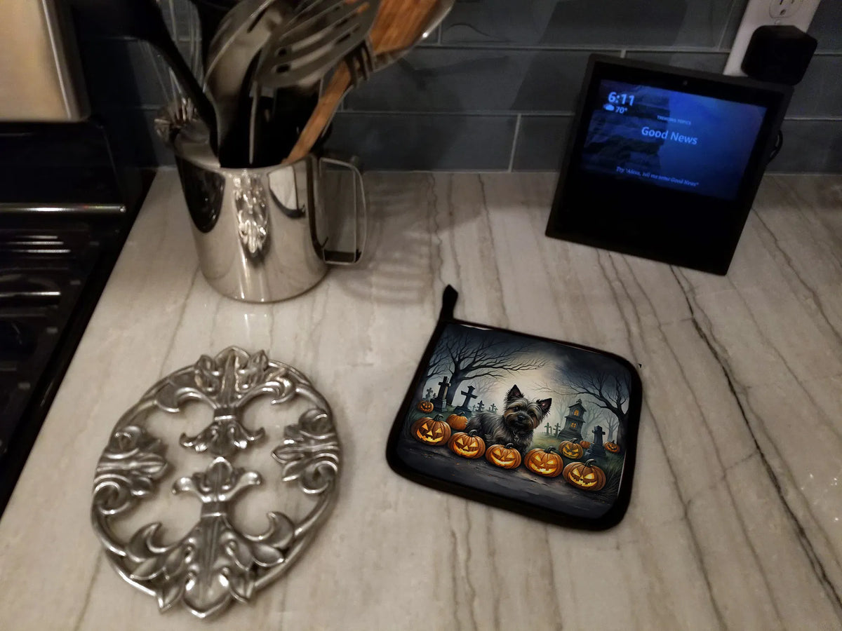 Cairn Terrier Spooky Halloween Pair of Pot Holders Kitchen Heat Resistant Pot - Image 2