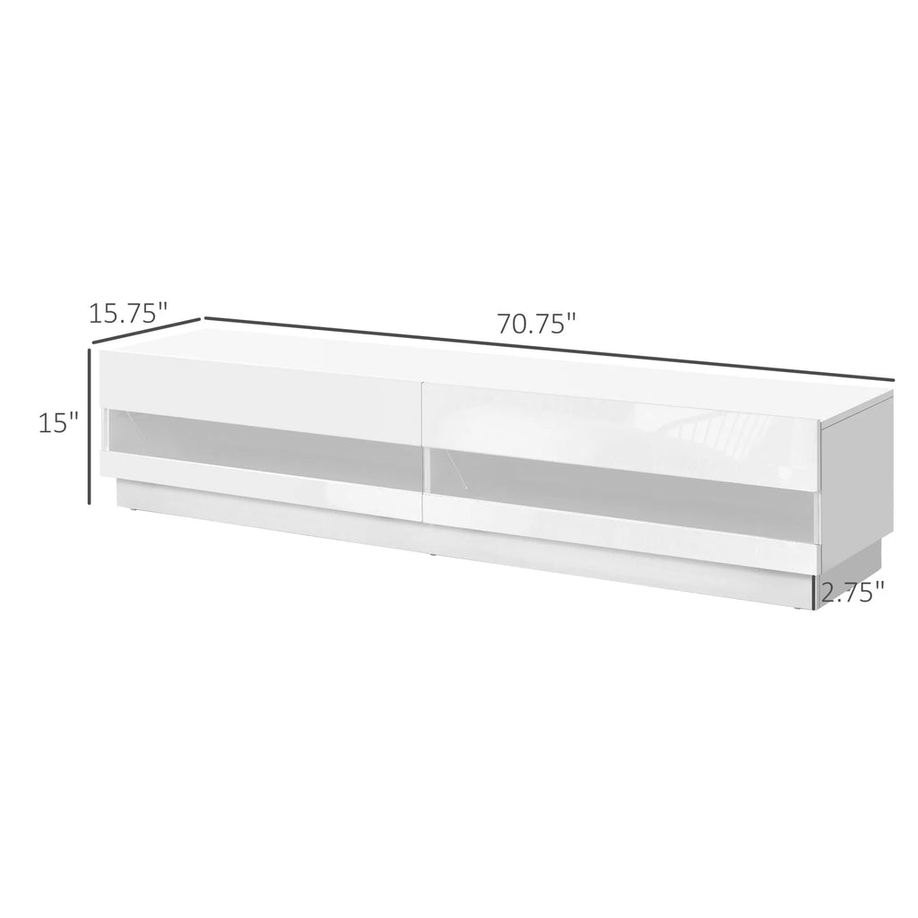 Lighted TV Stand for TVs up to 75" TV Cabinet with Storage for Living Room - Image 2