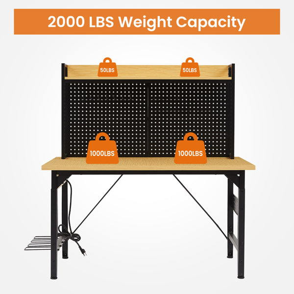 48in rolling garage workbench with pegboard product view 9