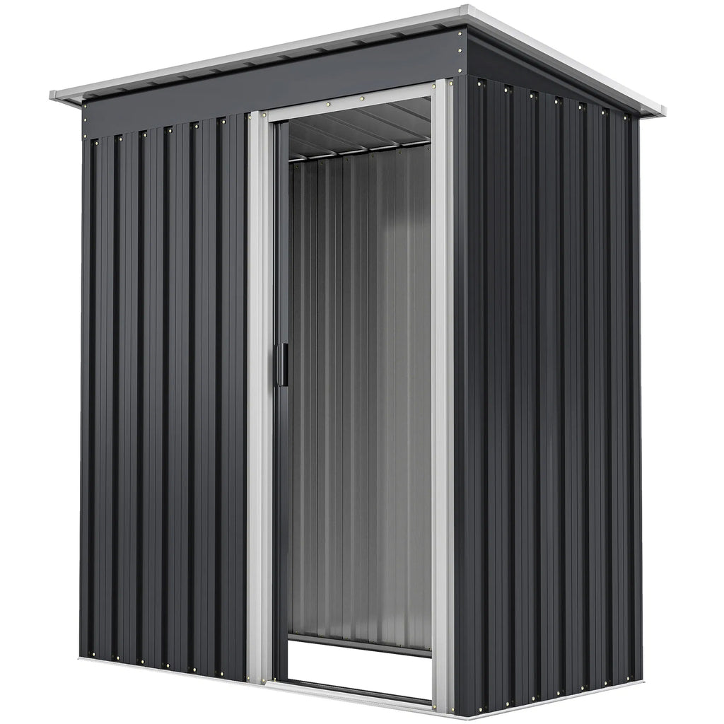 5 x 3 FT Outdoor Storage Shed with Sliding Door and Sloped Roof Steel Frame - Image 5