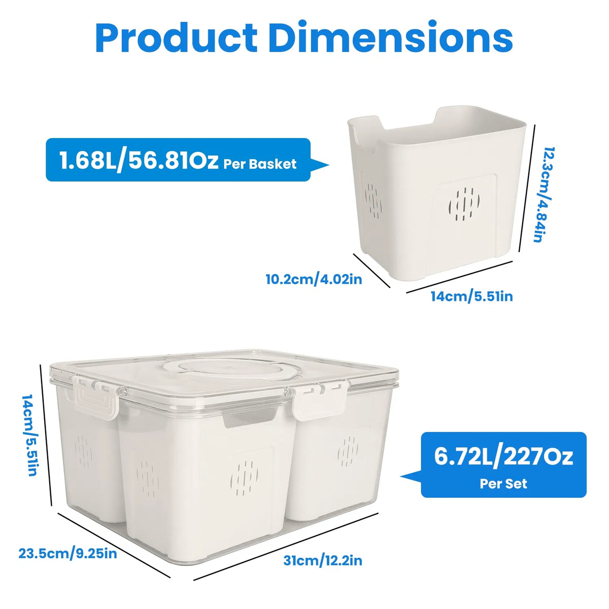 2Pack Airtight Fruit Storage Containers 4 Compartment Food Storage Containers - Image 4